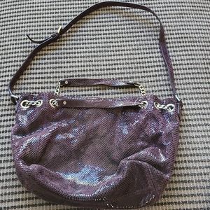 Michael Kors snakeskin purple handbag